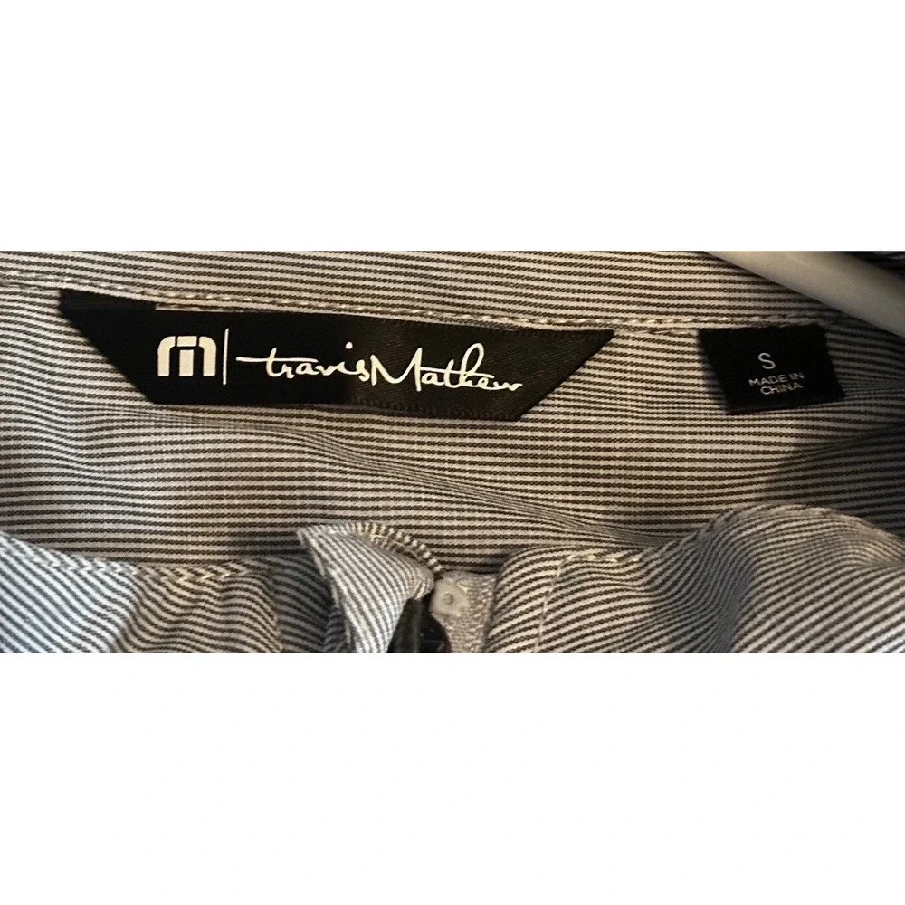 TravisMathew Grey Micro Stripe Full Zip Golf Jacket Men's Small